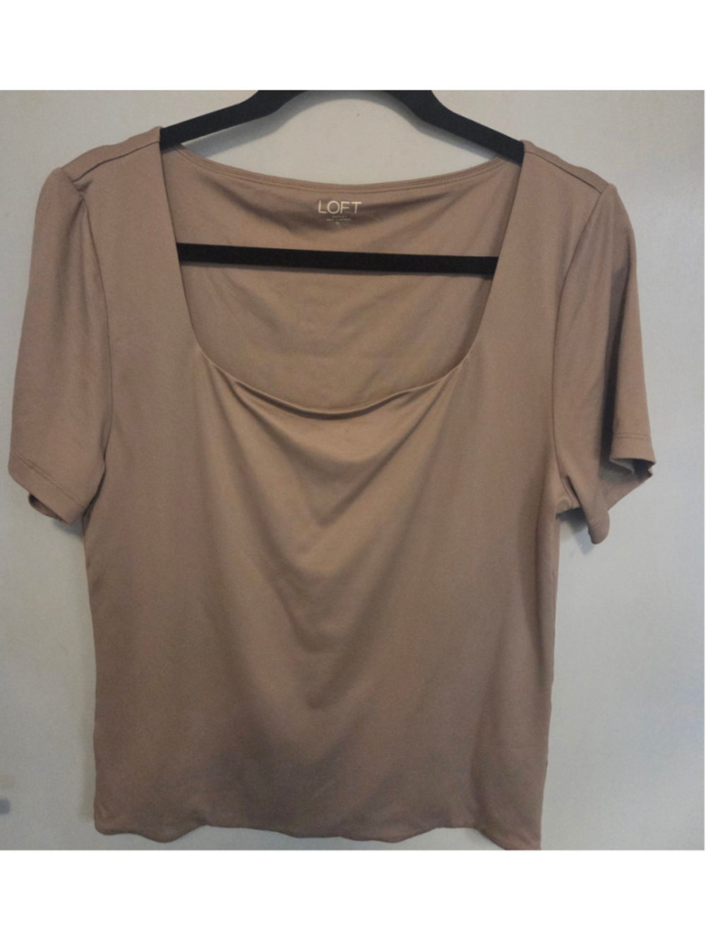 Women's LOFT Short Sleeve Tee, Beige, Size XL